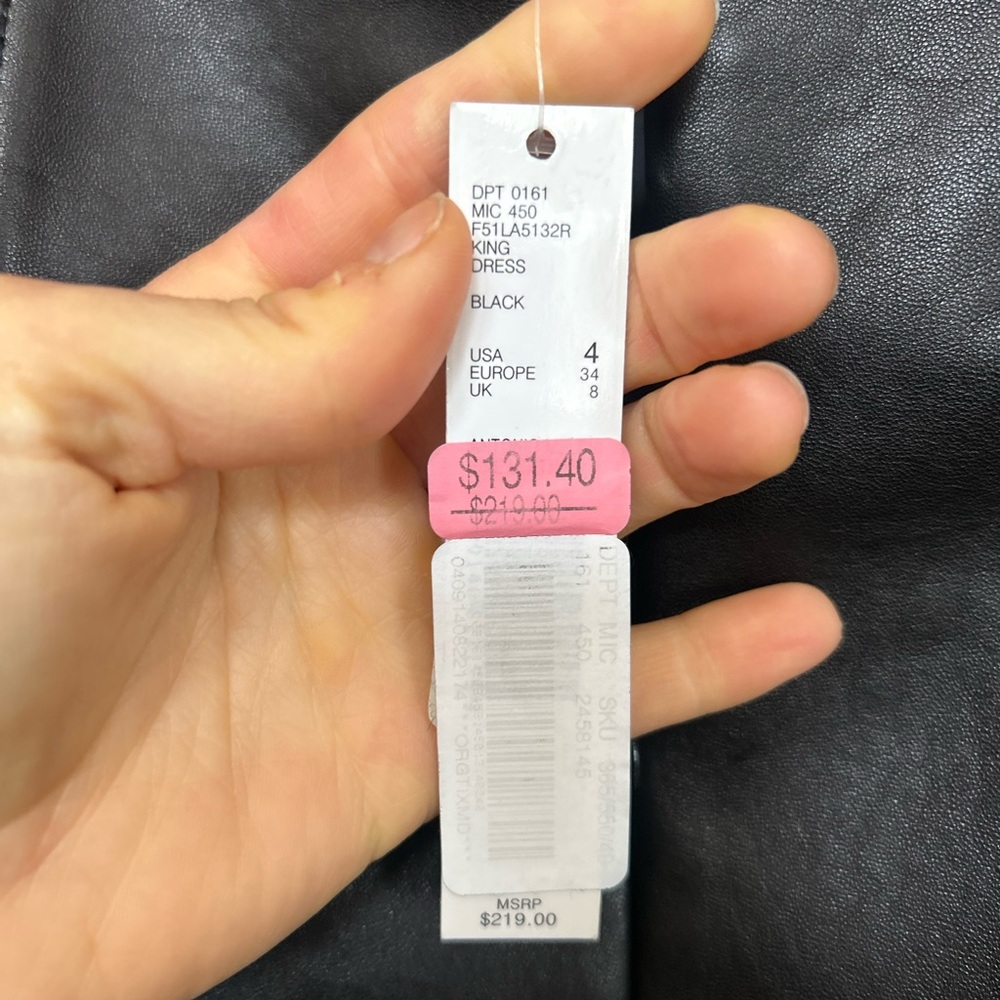 ANTONIO MELANI Black Leather Mini Dress - Picture 4 of 5